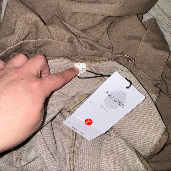 EXLURA JP052 Womens Brown Sleeveless Jumpsuit Wide Leg Casual Pockets Size L - Picture 6 of 12